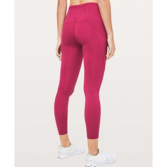 Lululemon Fast & Free 7/8 Tight II Nulux 25" Violet Red Size 4 - Picture 3 of 10